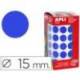 Gomets Apli circulares color azul 15mm