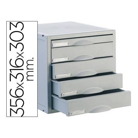 Modulo 5 cajones sobremesa marca Archivo 2000 gris
