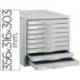 Fichero cajones de sobremesa 8409c 356x316x303 mm 9 cajones color gris