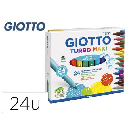 Rotulador Giotto Turbo Maxi Punta Gruesa Lavable Caja 24 rotuladores