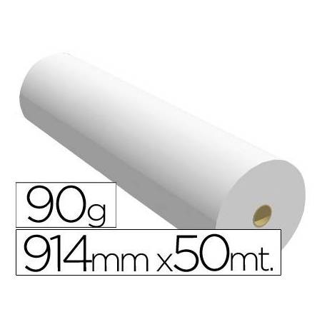 Papel reprografia para Plotter 90 g/m2, 914 mm x 50 m.