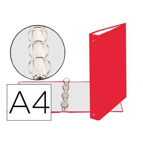 Carpeta Exacompta carton rojo 4 anillas