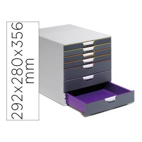 Fichero cajones Durable plastico aplilables 7 cajones color gris