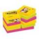 Post-it ® Bloc de notas adhesivas super sticky varios colores 47,6 x 47,6 mm 90 hojas pack 12 blocs