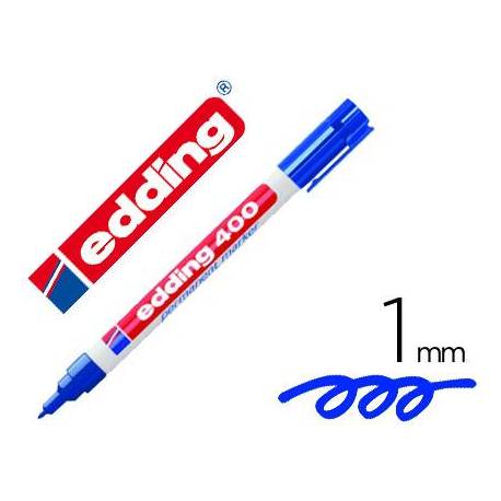 Rotulador Permanente Edding 400 Color Azul Punta Fina