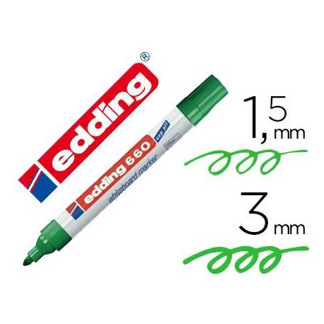 Rotulador Edding 660 verde recargable para pizarra blanca