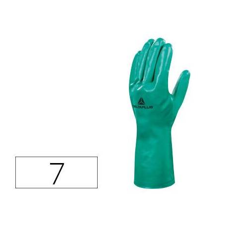 Guante DeltaPlus de Nitrilo flocado Algodon talla 7