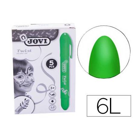 BARRA DE MAQUILLAJE JOVI TWIST MAKE-UP VERDE CAJA DE 5 UNIDADES