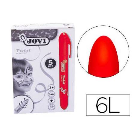 BARRA DE MAQUILLAJE JOVI TWIST MAKE-UP ROJO CAJA DE 5 UNIDADES