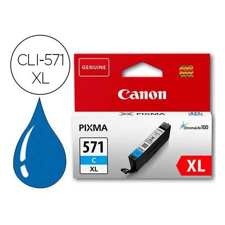Cartucho Canon CLI-571XL Pixma cian 0332C001. 375 paginas