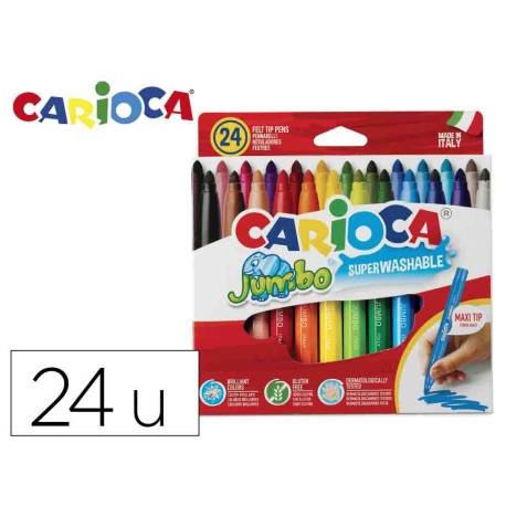 Rotulador Carioca Jumbo grueso lavable caja 24 rotuladores