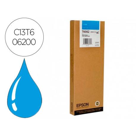 CARTUCHO INK-JET EPSON T6062 COLOR CIAN C13T606200