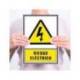 PICTOGRAMA ARCHIVO 2000 RIESGO ELECTRICO PVC COLOR AMARILLO LUMINISCENTE 210X297 MM