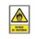 PICTOGRAMA ARCHIVO 2000 RIESGO DE INCENDIO PVC COLOR AMARILLO LUMINISCENTE 210X297 MM