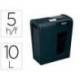 DESTRUCTORA DE DOCUMENTOS REXEL SECURE S5 EU CAPACIDAD 5 HOJAS GRAPAS CLIPS TARJETAS Y CD PAPELERA 10 L
