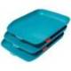 BANDEJA SOBREMESA LEITZ PLASTICO SET DE 3 UNIDADES COLOR AZUL