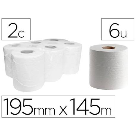 PAPEL SECAMANOS DAHI 2 CAPAS CELULOSA GOFRADA 195 MM X 145 MT PAQUETE DE 6 ROLLOS
