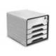 FICHERO CAJONES DE SOBREMESA CEP SMOOVE SECURE CON CERRADURA 4 CAJONES COLOR BLANCO/NEGRO 288X360X270 MM