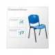 SILLA ROCADA CONFIDENTE ESTRUCTURA METALICA RESPALDO Y ASIENTO EN POLIMERO COLOR AZUL