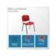 SILLA ROCADA CONFIDENTE ESTRUCTURA METALICA RESPALDO Y ASIENTO EN POLIMERO COLOR ROJO