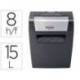 DESTRUCTORA DE DOCUMENTOS REXEL MOMENTUM X308 CAPACIDAD DE CORTE 8 HOJAS DESTRUYE GRAPAS Y CLIPS 15 LITROS