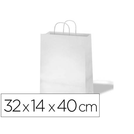 BOLSA KRAFT BASIKA CELULOSA BLANCO 90 GR ASA RETORCIDA TAMAÑO "L" 320X140X400 MM