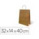 BOLSA KRAFT BASIKA NATURAL RECICLADO 90 GR ASA RETORCIDA TAMAÑO "L" 320X140X400 MM