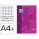 Recambio color 1 oxford din a4+ 80 hojas 90 gr cuadro 5 mm 4 taladros morado.