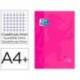 Recambio color 1 oxford din a4+ 80 hojas 90 gr cuadro 5 mm 4 taladros fucsia.