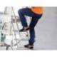 PANTALON DE TRABAJO DELTAPLUS CINTURA ELASTICA 5 BOLSILLOS COLOR AZUL MARINO / NARANJA TALLA XL