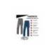 PANTALON DE TRABAJO DELTAPLUS CINTURA ELASTICA 5 BOLSILLOS COLOR AZUL MARINO / NARANJA TALLA XL