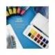 Acuarela Daler Rowney Aquafine Travel Set con pincel Caja de 12 colores