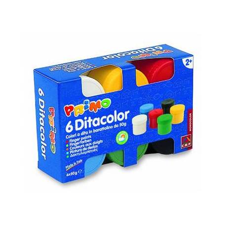 Pintura de dedos Primo 50 gr 6 colores surtidos
