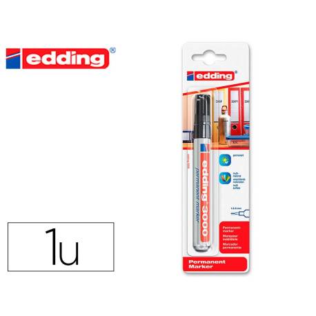 ROTULADOR EDDING MARCADOR PERMANENTE 3000 NEGRO N.1 PUNTA REDONDA 1,5-3 MM BLISTER DE 1 UNIDAD