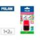 SACAPUNTAS MILAN COMPACT TOUCH DUO PLASTICO 2 USOS CON GOMA + 2 RECAMBIOS DE GOMA