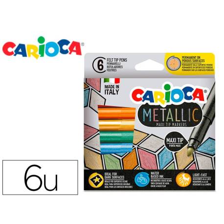 ROTULADOR CARIOCA METALLIC PUNTA 6 MM COLORES SURTIDOS