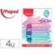 ROTULADOR MAPED FLUORESCENTE PEPS PASTEL CON GLITTER 4 UNIDADES COLORES SURTIDOS