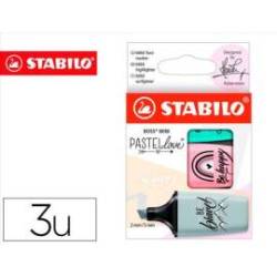 ROTULADOR STABILO BOSS MINI PASTEL LOVE ESTUCHE DE 3 UNIDADES PIZCA DE MENTA/RUBOR ROSA/TOQUE DE TURQUESA
