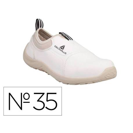 ZAPATOS DE SEGURIDAD DELTAPLUS MICROFIBRA PU SUELA PU MONO-DENSIDAD COLOR BLANCO TALLA 35