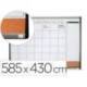 PLANIFICADOR MENSUAL NOBO MAGNETICO + TABLERO CORCHO HORIZONTAL CON MARCO ARQUEADO PLATA Y NEGRO 585X430 MM