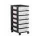 CAJONERA ARCHIVO 2000 6 CAJONES TRANSPARENTE CARCASA NEGRA 6 LITROS CON RUEDAS 390X290X685 MM
