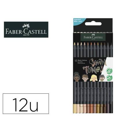 LAPICES DE COLORES FABER CASTELL BLACK EDICION TONOS DE PIEL CAJA DE 12 UNIDADES COLORES SURTIDOS