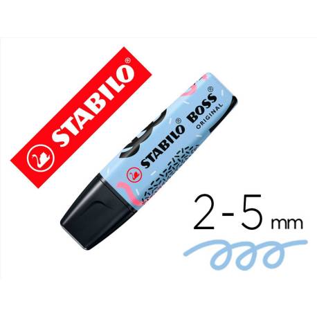 ROTULADOR STABILO BOSS FLUORESCENTE ORIGINAL PASTEL BY JU SCHNEE COLOR AZUL NUBLADO