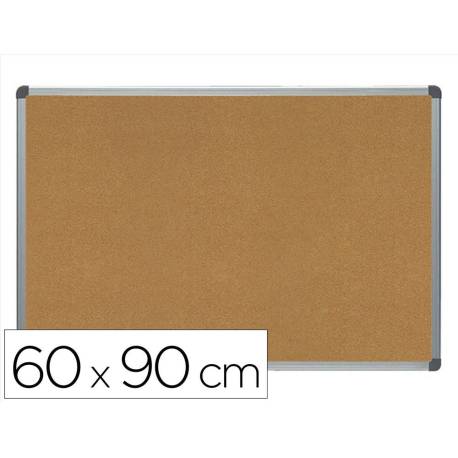 PIZARRA CORCHO ROCADA MARCO ALUMINIO CON CANTONERAS 60X90 CM