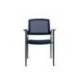 SILLA ROCADA CONFIDENTE BRAZOS FIJOS ESTRUCTURA METALICA ASIENTO TELA IGNIFUGA NEGRO RESPALDO MALLA