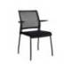 SILLA ROCADA CONFIDENTE BRAZOS FIJOS ESTRUCTURA METALICA ASIENTO TELA IGNIFUGA NEGRO RESPALDO MALLA