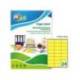 ETIQUETA ADHESIVA TICO AMARILLO FLUOR PERMANENTE CERTIFICADO FSC LASER/INKJET/FOTOCOPIA 70X36