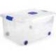 CONTENEDOR PLASTICO PLASTICFORTE N 5 TRANSPARENTE CON TAPA CAPACIDAD 57 L