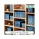 CAJA DE ALMACENAJE LEITZ CARTON MEDIANA BAJA CON ASA DE PIEL COLOR AZUL PACK DE 2 UNIDADES