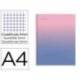CUADERNO ESPIRAL MIQUELRIUS DIN A4 80 HOJAS CUADRO 5 MM 90 GR GRADIENT ROSA/AZUL
